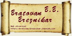 Bratovan Breznikar vizit kartica